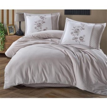 Clasy Suave V6 Pamuklu 4 Mevsim 200 x 220 cm Çarşaflı Desenli Çift Kişilik Nevresim Takımı Gri