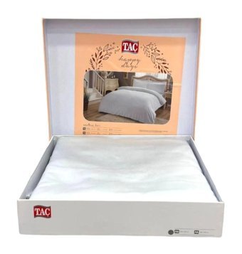 Taç Basic Saten 4 Mevsim 200 x 220 cm Çarşaflı Düz Çift Kişilik Nevresim Takımı Gri