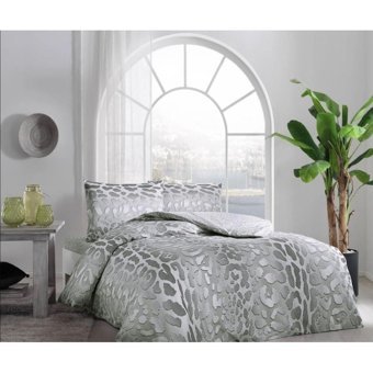 Taç Ranforce 4 Mevsim 200 x 220 cm Çarşaflı Desenli Çift Kişilik Nevresim Takımı Gümüş