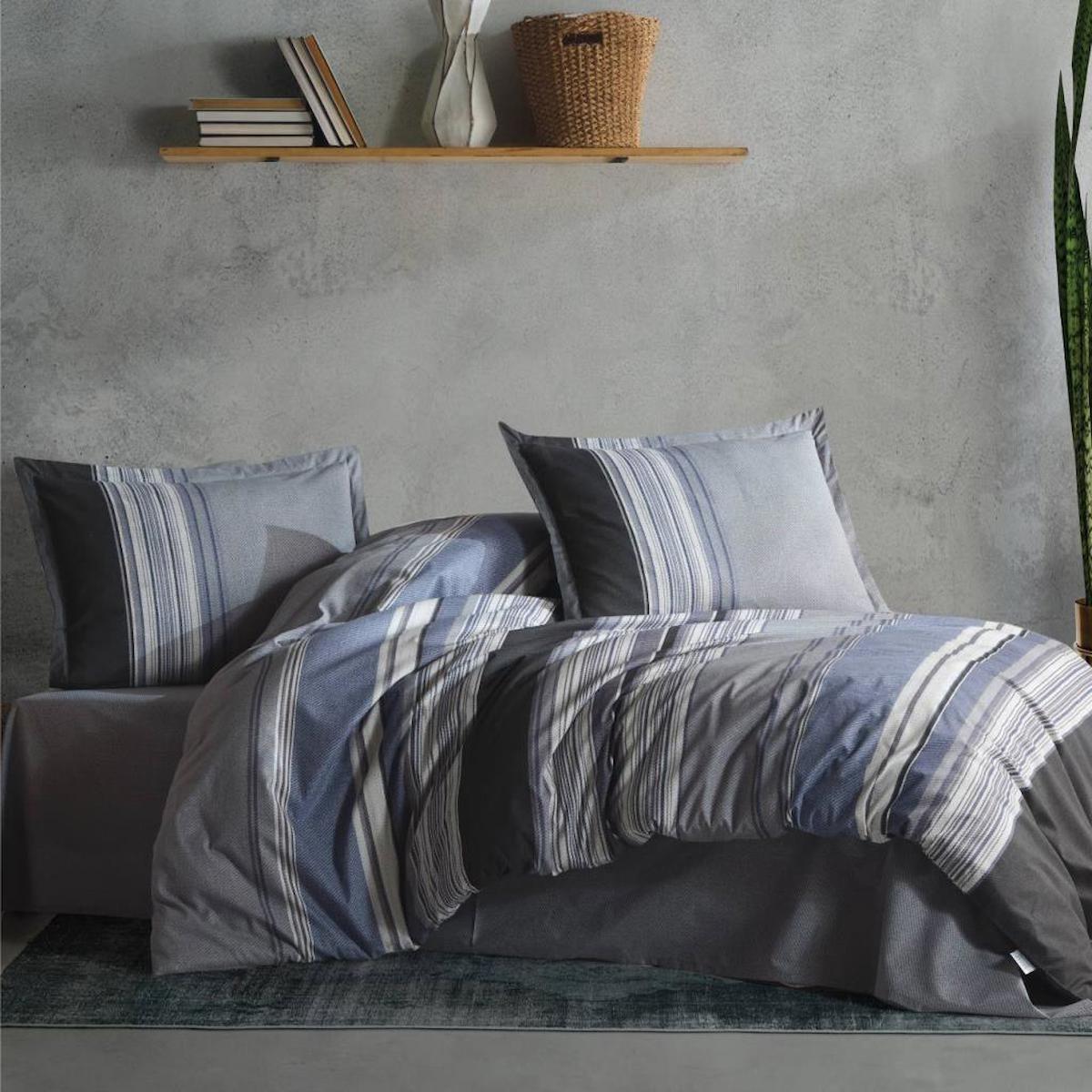 Clasy Duko V2 Pamuklu 4 Mevsim 200 x 220 cm Çarşaflı Desenli Çift Kişilik Nevresim Takımı Antrasit