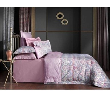 Sarev İsfahan Saten 4 Mevsim 200 x 220 cm Çarşaflı Desenli Çift Kişilik Nevresim Takımı Çok Renkli