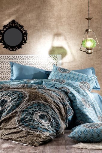 Çeyiz Diyarı Dimas Pamuklu 4 Mevsim 200 x 220 cm Çarşaflı Desenli Çift Kişilik Nevresim Takımı Çok Renkli