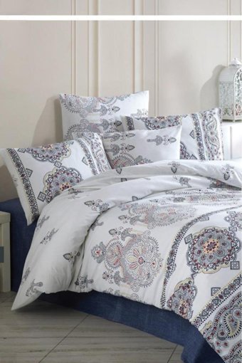 Çeyiz Diyarı Binnur Pamuklu 4 Mevsim 200 x 220 cm Çarşaflı Desenli Çift Kişilik Nevresim Takımı Çok Renkli