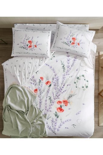 Taç Sunshine Ranforce 4 Mevsim 200 x 220 cm Çarşaflı Desenli Çift Kişilik Nevresim Takımı Çok Renkli