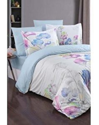 Varol Laura Home Nice Bambu Saten 4 Mevsim 200 x 220 cm Çarşaflı Desenli Çift Kişilik Nevresim Takımı Çok Renkli
