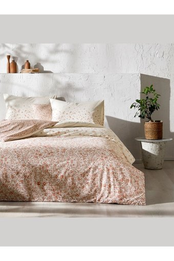 Taç Reborn Ginny Pamuklu 4 Mevsim 200 x 220 cm Çarşaflı Çiçekli Çift Kişilik Nevresim Takımı Kırmızı