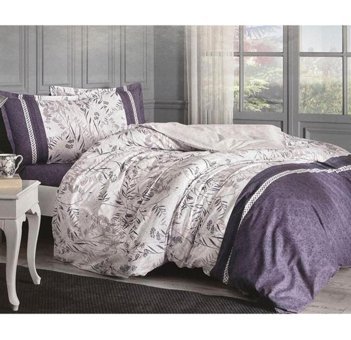 Özdilek Branch Ranforce 4 Mevsim 200 x 220 cm Çarşaflı Çiçekli Çift Kişilik Nevresim Takımı Beyaz