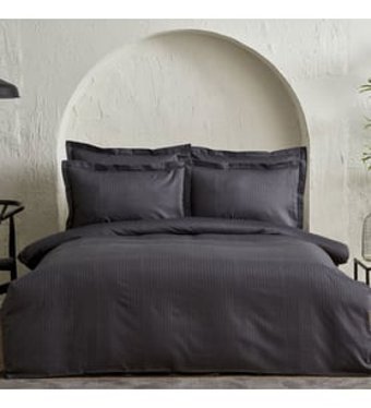 Karaca Home Uniq Saten 4 Mevsim 200 x 220 cm Çarşaflı Düz Çift Kişilik Nevresim Takımı Antrasit