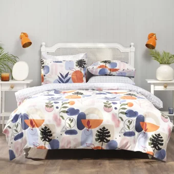 Sarah Anderson Brenna Pamuklu 4 Mevsim 200 x 220 cm Çarşaflı Desenli Çift Kişilik Nevresim Takımı Çok Renkli