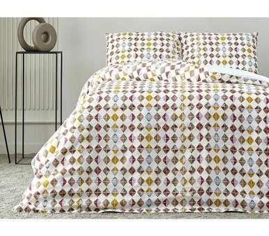 Doqu Home Coral Pamuklu 4 Mevsim 200 x 220 cm Çarşaflı Desenli Çift Kişilik Nevresim Takımı Çok Renkli