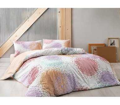 Taç Rio Ranforce 4 Mevsim 200 x 220 cm Çarşaflı Desenli Çift Kişilik Nevresim Takımı Turuncu