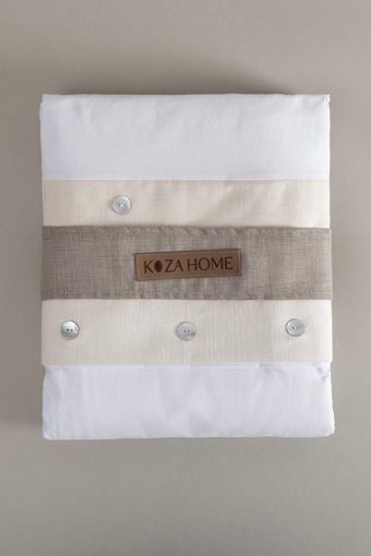 Koza Home Dave Pamuklu 4 Mevsim 200 x 220 cm Çarşaflı Düz Çift Kişilik Nevresim Takımı Fildişi