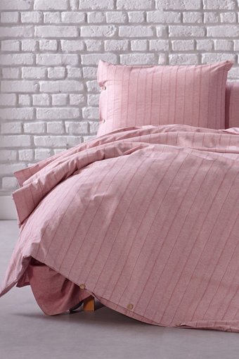 Doqu Home İpliği Boyalı Serisi Pamuklu 4 Mevsim 200 x 220 cm Çarşaflı Desenli Çift Kişilik Nevresim Takımı Bordo