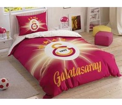 Taç Galatasaray Light Glow Pamuklu 4 Mevsim 160 x 220 cm Çarşaflı Çift Kişilik Nevresim Takımı Kırmızı-Sarı