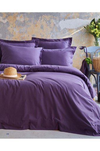 Apricitas Essential Pamuklu 4 Mevsim 200 x 220 cm Çarşaflı Düz Çift Kişilik Nevresim Takımı Mor