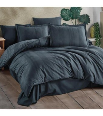Clasy Unita V3 Pamuklu 4 Mevsim 200 x 220 cm Çarşaflı Desenli Çift Kişilik Nevresim Takımı Gri