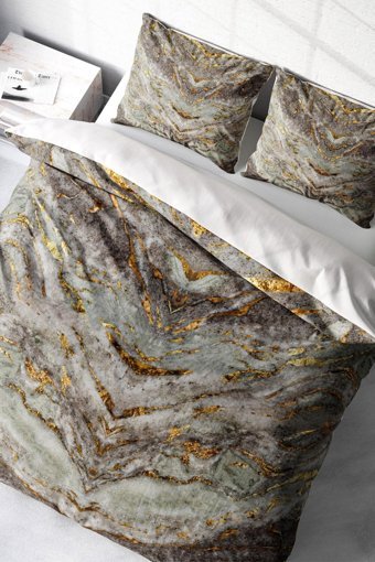 Monohome Marble Pamuklu 4 Mevsim 200 x 220 cm Çarşaflı Desenli Çift Kişilik Nevresim Takımı Çok Renkli