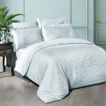 Maxstyle Katya Saten 4 Mevsim 200 x 220 cm Çarşaflı Desenli Çift Kişilik Nevresim Takımı Beyaz