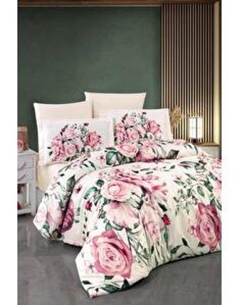 Varol Laura Home Vintage Bambu Saten 4 Mevsim 200 x 220 cm Çarşaflı Desenli Çift Kişilik Nevresim Takımı Çok Renkli