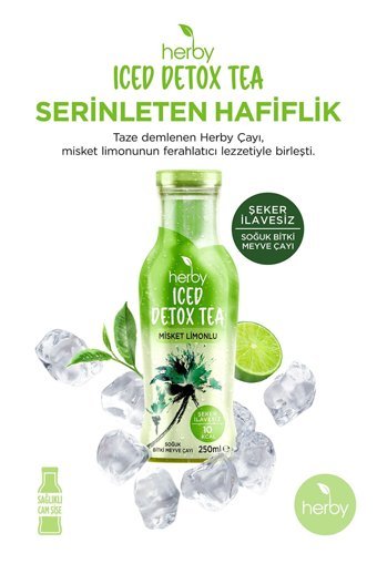 Herby Iced Detox Tea Misket Limonlu Soğuk Çay 12x250 ml