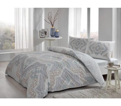 Taç Elanor Pamuklu 4 Mevsim 200 x 220 cm Çarşaflı Desenli Çift Kişilik Nevresim Takımı Çok Renkli