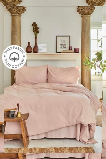 Karaca Home 4 Element Blush Pamuklu 4 Mevsim 200 x 220 cm Çarşaflı Desenli Çift Kişilik Nevresim Takımı Çok Renkli