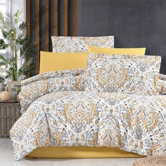 Maxstyle Deluxe Rishi Saten 4 Mevsim 200 x 220 cm Çarşaflı Desenli Çift Kişilik Nevresim Takımı Çok Renkli