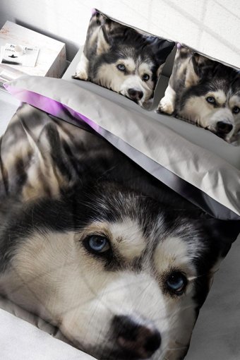 Monohome Husky 3D Pamuklu 4 Mevsim 200 x 220 cm Çarşaflı Desenli Çift Kişilik Nevresim Takımı Çok Renkli