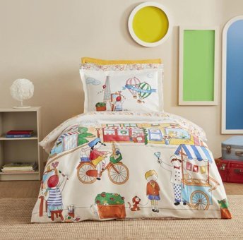 Karaca Home Young Pamuklu 4 Mevsim 160 x 220 cm Çarşaflı Desenli Çift Kişilik Nevresim Takımı Çok Renkli