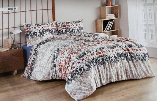 İpekçe Eva 4802-V4 İpek 4 Mevsim 200 x 220 cm Çarşaflı Desenli Çift Kişilik Nevresim Takımı Çok Renkli