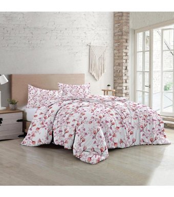 Monohome Cherry Blossom Pamuk Saten 4 Mevsim 200 x 220 cm Çarşaflı Desenli Çift Kişilik Nevresim Takımı Çok Renkli