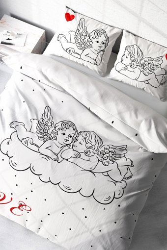 Monohome Angel Modern Pamuklu 4 Mevsim 200 x 220 cm Çarşaflı Desenli Çift Kişilik Nevresim Takımı Çok Renkli