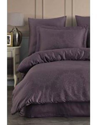 Varol Laura Home Tencel Pamuklu 4 Mevsim 200 x 220 cm Çarşaflı Desenli Çift Kişilik Nevresim Takımı Mürdüm