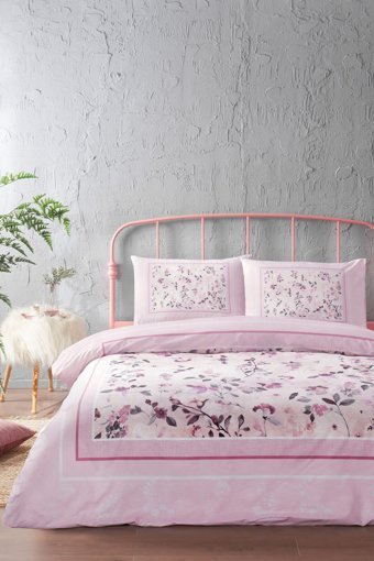 Özdilek Fleur Rose Pamuklu 4 Mevsim 200 x 220 cm Çarşaflı Desenli Çift Kişilik Nevresim Takımı Çok Renkli