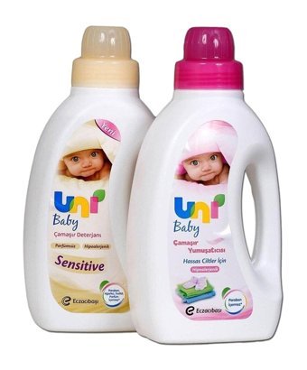 Uni Baby Hassas Dokunuş 2x1500 ml Sıvı Bebek Deterjanı + 1500 ml Sıvı Yumuşatıcı