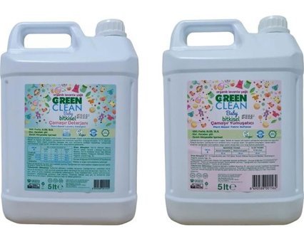 Green Clean Bitkisel 5000 ml Sıvı Bebek Deterjanı + 5000 ml Sıvı Yumuşatıcı