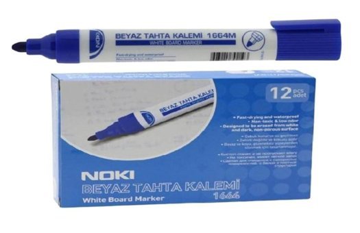 Noki 1664M 12 Adet Doldurulabilir Silinebilir Mavi Tahta Kalemi