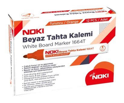 Noki 1664T 12 Adet Doldurulabilir Silinebilir Turuncu Tahta Kalemi