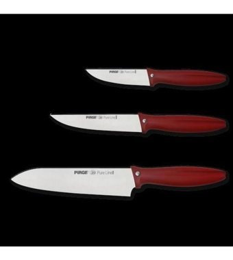 Pirge Pureline 48010 Çelik Düz 9 - 12 - 19 cm 3 Parça Ekmek Bıçağı