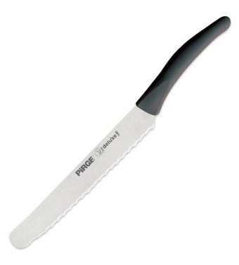 Pirge Deluxe Çelik Tırtıklı 18 cm Ekmek Bıçağı Gri