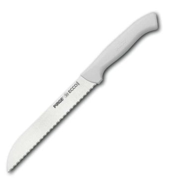 Pirge Ecco 38024 Çelik Tırtıklı 17.5 cm Ekmek Bıçağı Beyaz