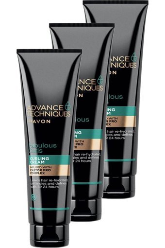 Avon Advance Techniques Fabulous Curls Hyalüronik Asit Etki Tüm Saçlar İçin Durulanmayan Unisex Saç Kremi 3x150 ml