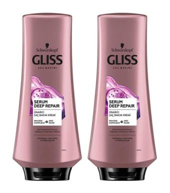 Gliss Serum Deep Repair Hint İnciri - Protein Kompleksi Etki Yıpranmış Saçlar İçin Kadın Saç Kremi 2x360 ml
