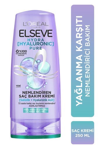 L'oréal Paris Elseve Hydra Hyalüronic Pure Hyalüronik Asit Sülfatsız Etki Tüm Saçlar İçin Kadın Saç Kremi 250 ml