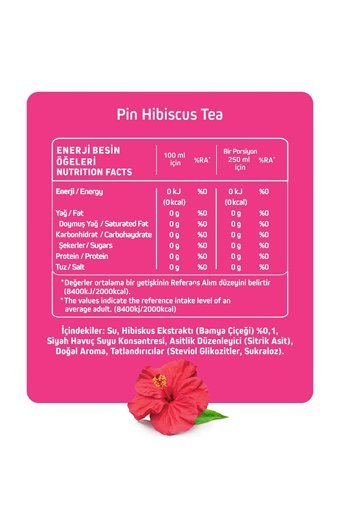Pin Ice Tea Cool Lime-Hibiskuslu-Şeftalili Vitaminli Soğuk Çay 6x1 lt