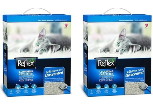Reflex Parfümsüz Topaklanan İnce Taneli Bentonit Kedi Kumu 2x6 lt