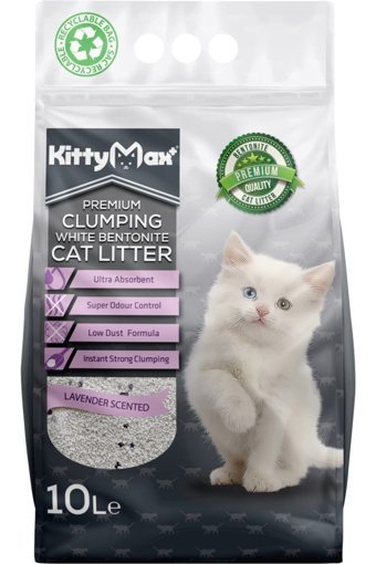 Kittymax Lavanta Kokulu Topaklanan Kalın Taneli Bentonit Kedi Kumu 10 lt