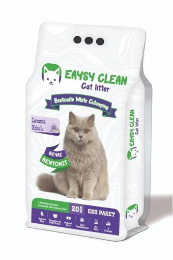 Eaysy Clean Lavanta Kokulu Topaklanan İnce Taneli Bentonit Kedi Kumu 20 lt