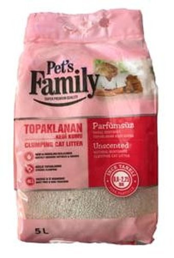 Pet's Family Parfümsüz Topaklanan İnce Taneli Bentonit Kedi Kumu 5 lt