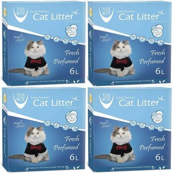 Vancat Fresh Kokulu Topaklanan İnce Taneli Bentonit Kedi Kumu 4x6 lt